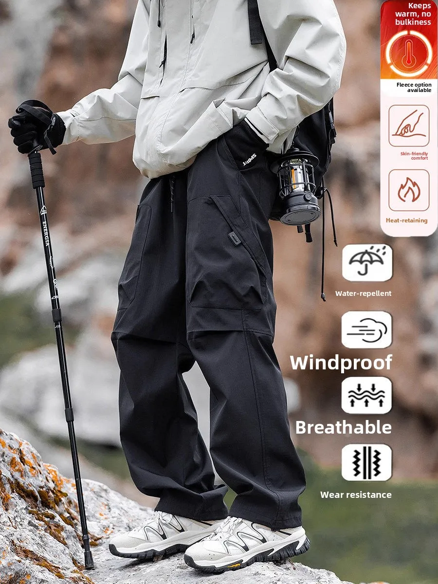 

Men's Winter Thiened Fce Lined down Trousers Straight Leg Ski Pants Casual Outdoor Wear Waterproof Windproof Qui Dry