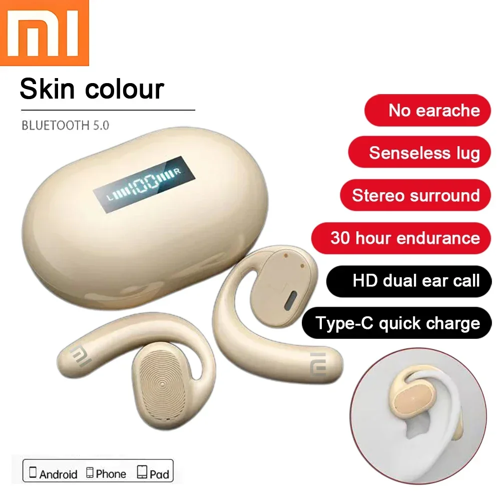 XIAOMI J99 Bluetooth Wireless Earbuds 9D Stereo Sound Headphones Ear Hook Sports Bone Conduction Earphones LED Display Headets