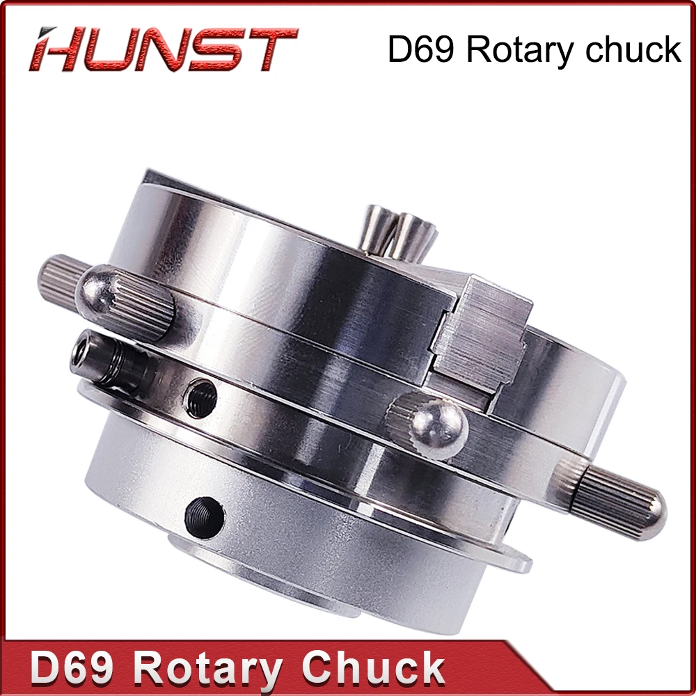 Hunst D69 Auto Lock Rotary Attachment CNC Router Laser Marking Machine Rotary Axis Chuck for Ring Bracelet Jewelry Engraving.