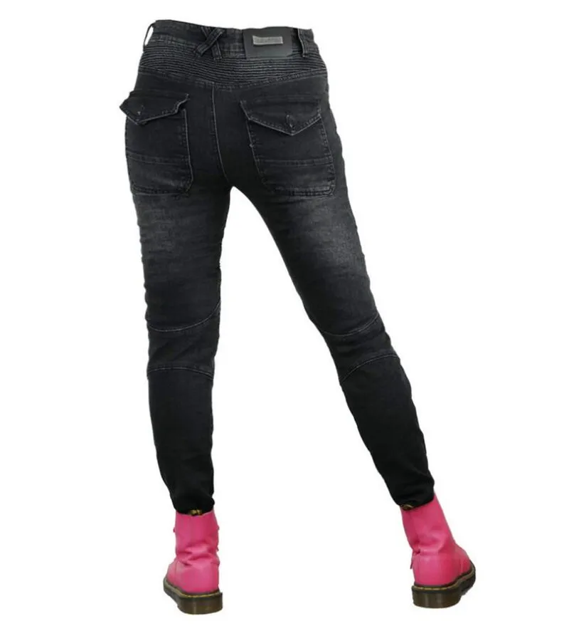 Jeans Slim Fit Wanita Celana Berkendara Sepeda Motor Celana Anti Jatuh Balap Off-Road Sepeda Motor Santai