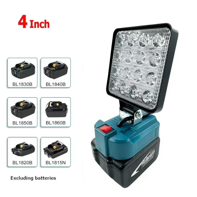 Led Light For Makita Battery 3In 4In Portable Spotlight Cordless Outdoor Work Fishing Handheld Emergency ToolLight No Battery