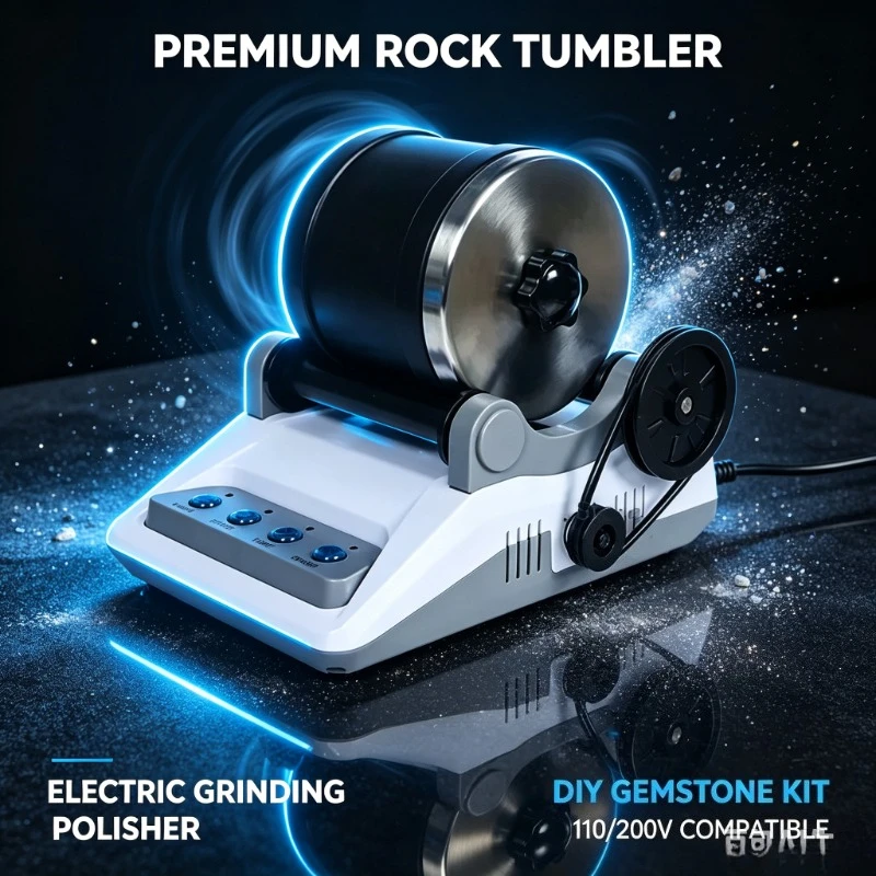 Home Hobby‑use Electric Tumbler Gear, Rough Gemstone Kit ideal for amateur mineral‑processing leisure project