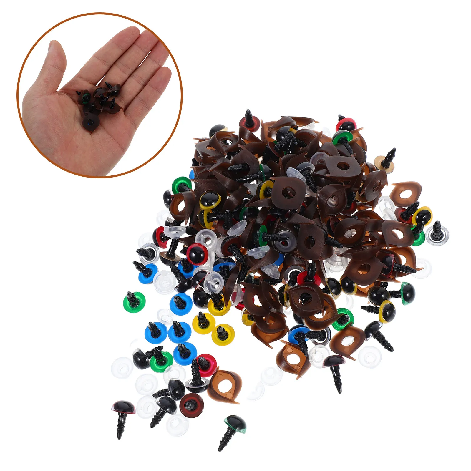 

100 комплектов безопасных пластиковых глазок с двойными/одинарными веками и надежными шайбами для вязания крючком, изготовления мягких игрушек, рукоделия, аксессуары для DIY