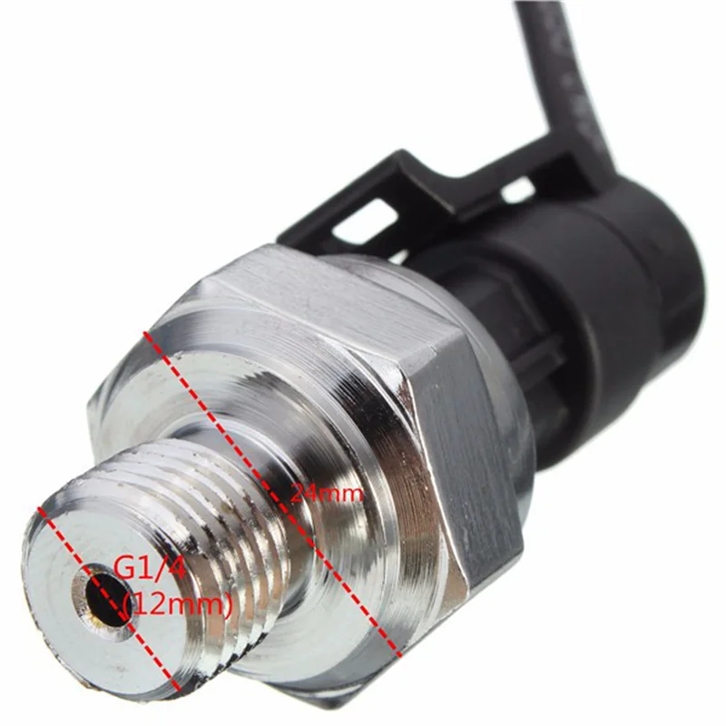 HHTL 4X Pressure Transducer Sensor 5V 0-1.2Mpa Oil Fuel For Gas Water Air