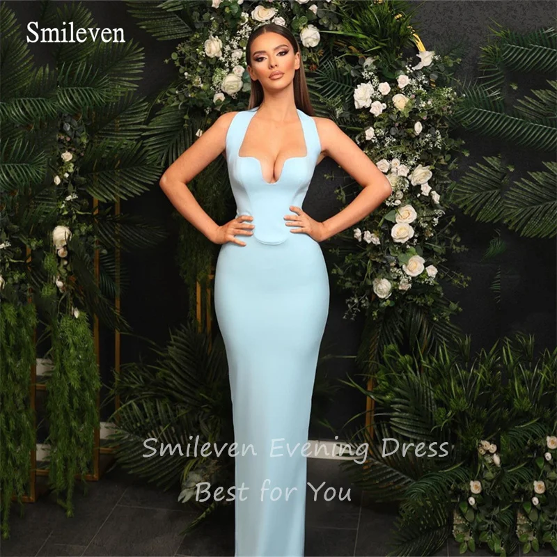 Smileven Sexy Mermaid Evening Dress Sleeveless Prom Dresses Floor Length Evening Party Gowns Vestidos De Noche Customized