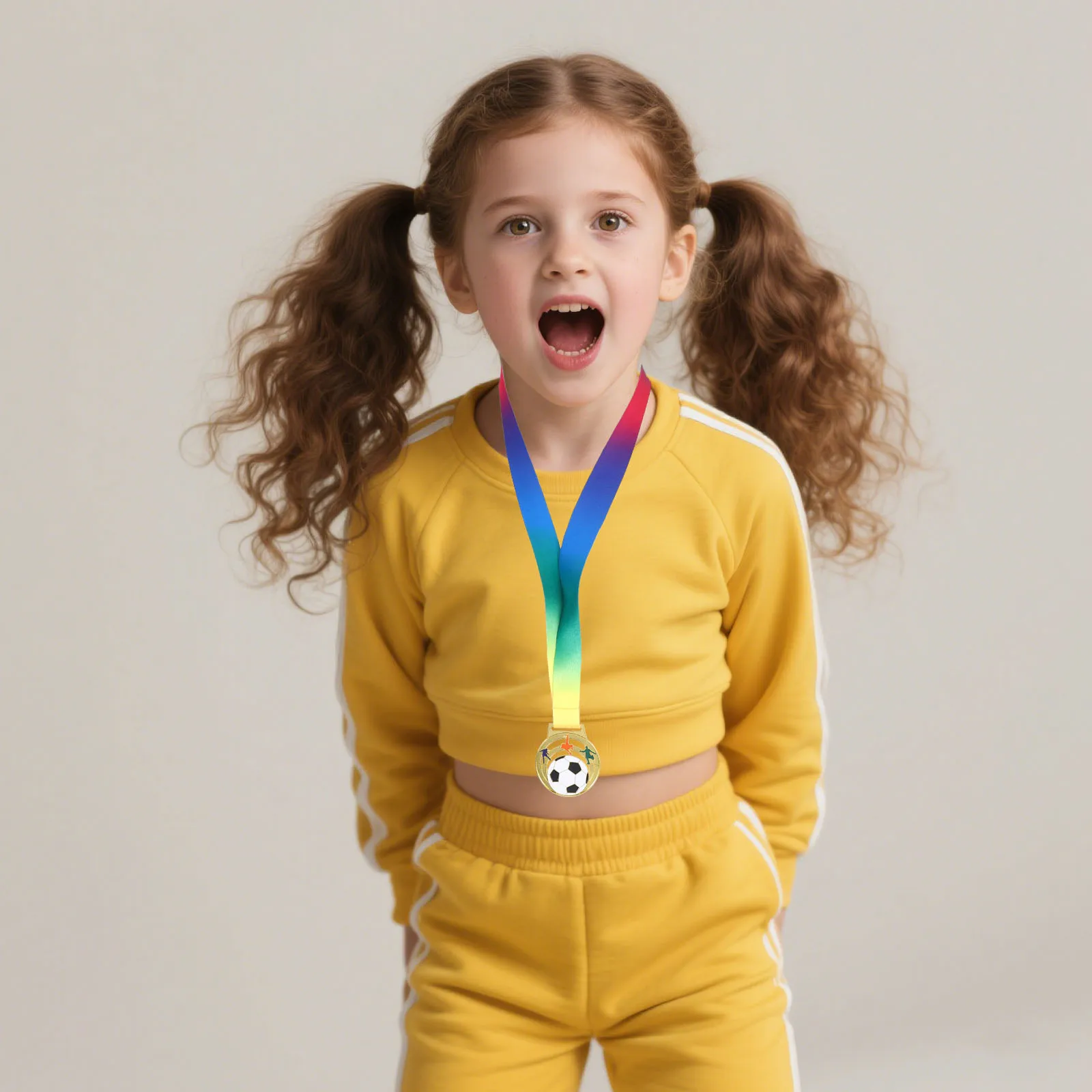 6 medaglie di calcio, design cavo, premio in metallo per bambini, giorno sportivo e giochi di società, premi di calcio, premi di calcio