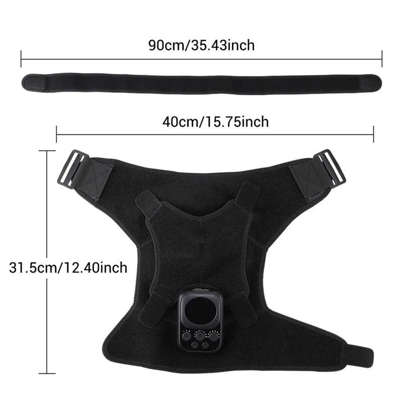 Cinta de ombro aquecida sem fio EMS aquecida ombro envoltório almofada de aquecimento de ombro com massagem massageador de ombro