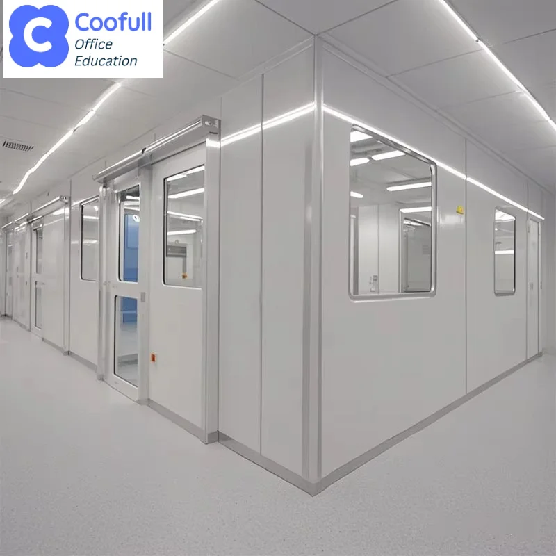 COOFULL Modular Cleanroom Class 10,000 Medical Laminar Flow Gowning Room FDA Compliant Dust Free Solution