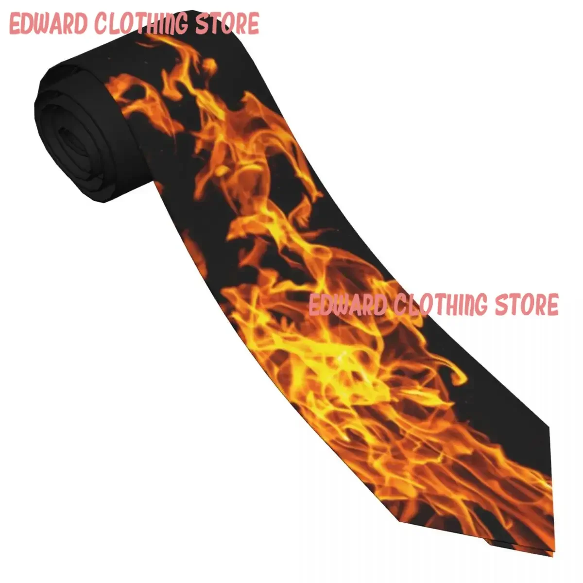 Bright Fire Tie 3D Printed Wedding Neck Ties Adult Classic Casual Necktie Accessories High Quality Pattern Collar Tie