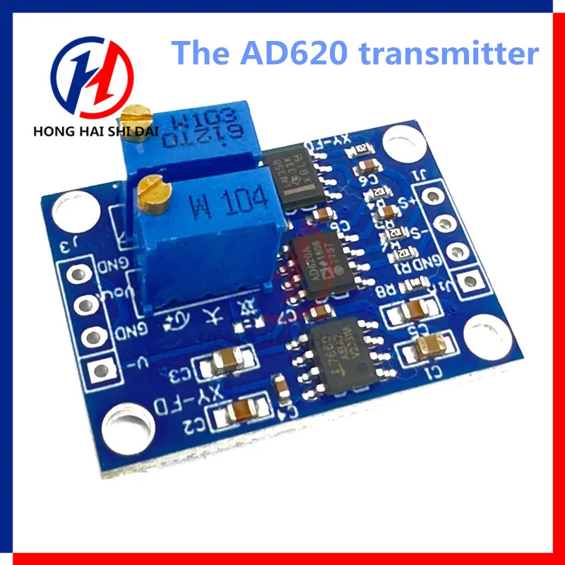 High precision micro/ millivolt voltage amplifier Small signal instrumentation amplifier AD620 transmitter