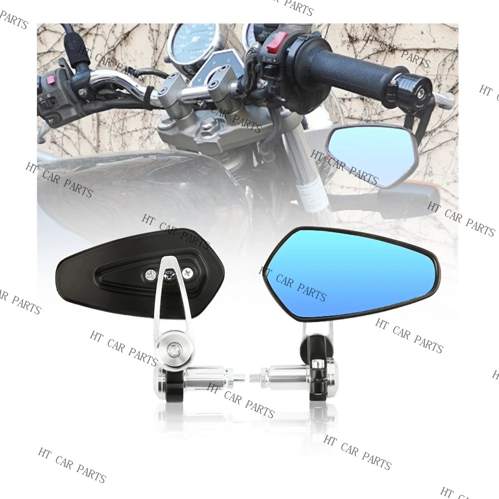 Five colors Motorcycle Rearview Mirror Handlebar Mirror Modified Inverted Rear Mirror For 13MM-19MM Handle inner diameter 02