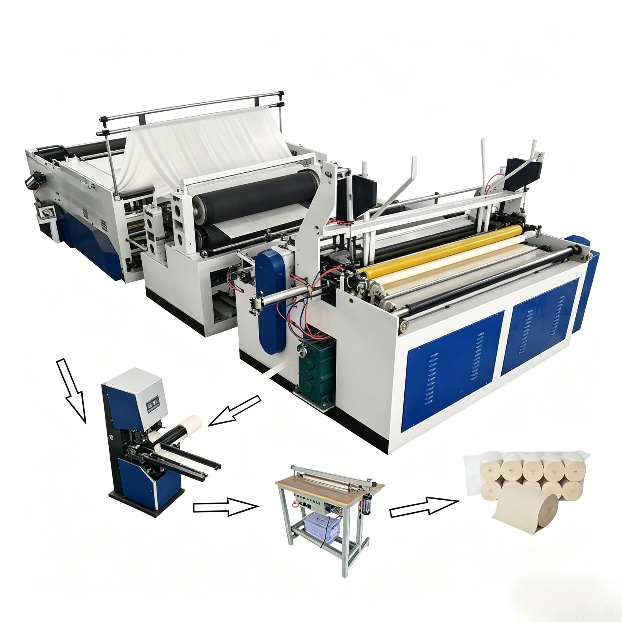 Small Business Automatic Toilet Paper Roll Making Machine Complete Tissue Production Line for Sale Customized