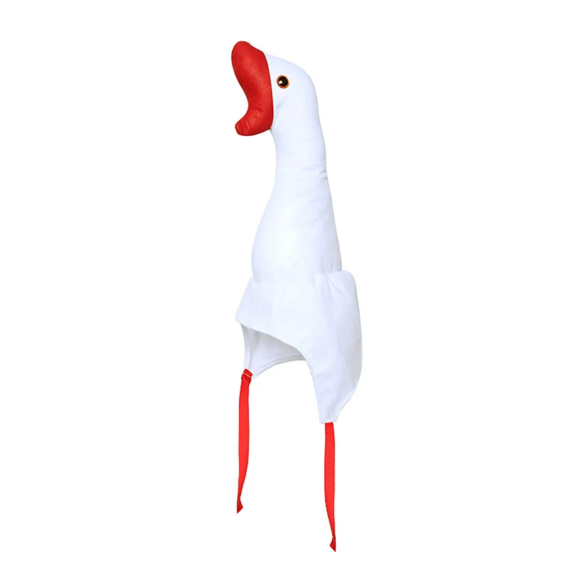 Cute Plush Funny Goose Shape Cap Adult Kids Halloween Party Cosplay Animal Hood Hat Winter Warm Costume