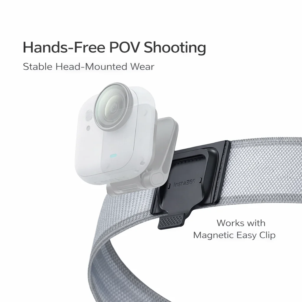 

GO Ultra Head Strap Mount, Hands-Free POV Shooting, Lightweight Comfortable Head-Mounted Strap for Magnetic Easy Clip