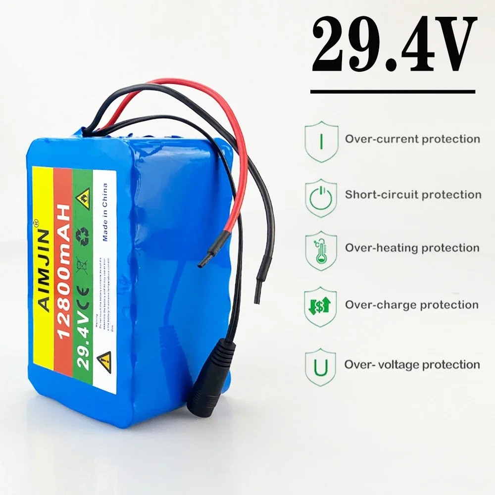 12.8ah 7S4P 24V/29.4V 18650 baterie elektrický invalidní vozík dobíjecí lithium-ion baterie pack s vestavěný BMS+29.4V 2A nabíječka