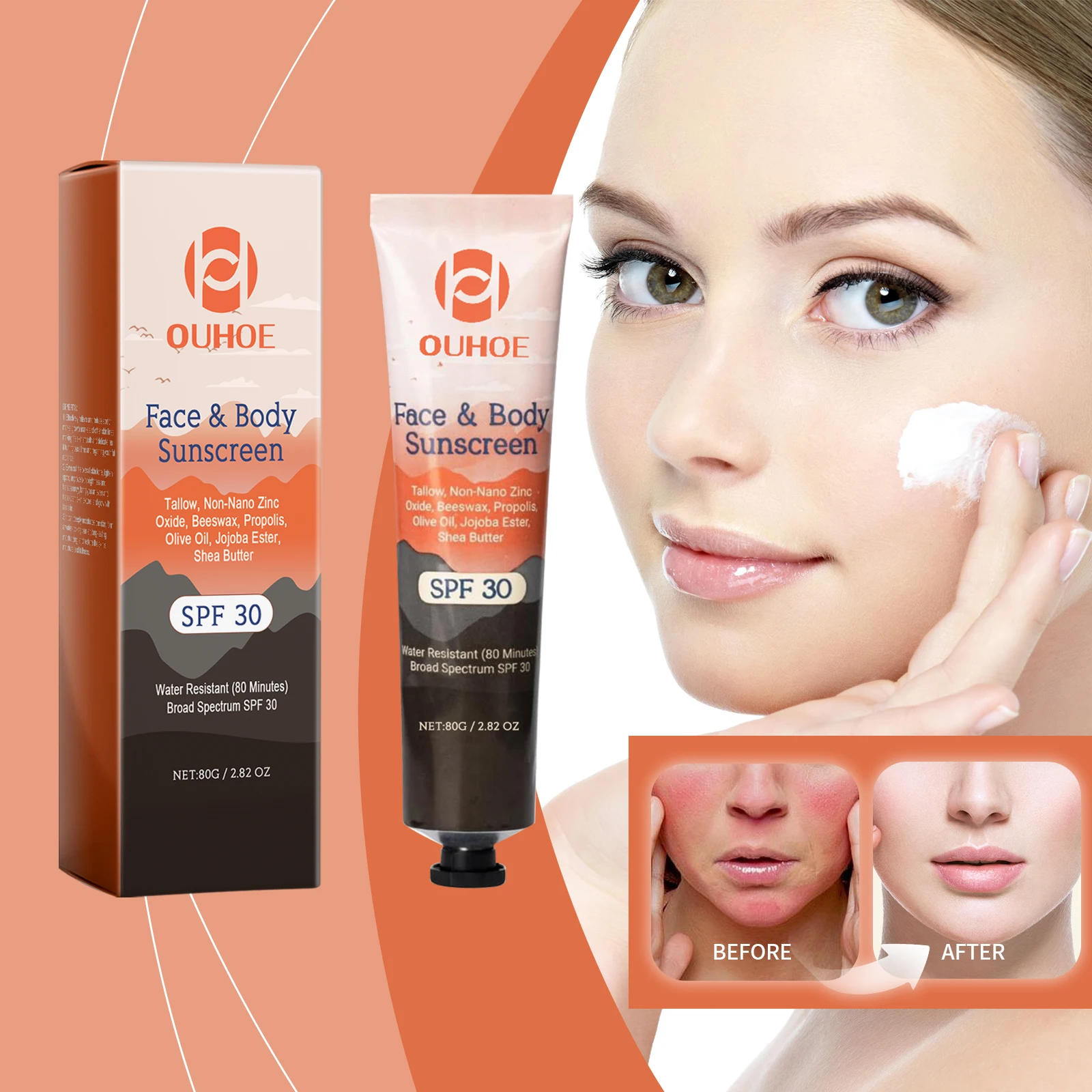 

Facial Body Sunscreen SPF 30+ Anti Sun Protection Effectively Lightweight Moisturizer Waterproof Refreshing Oil Control Sunblock