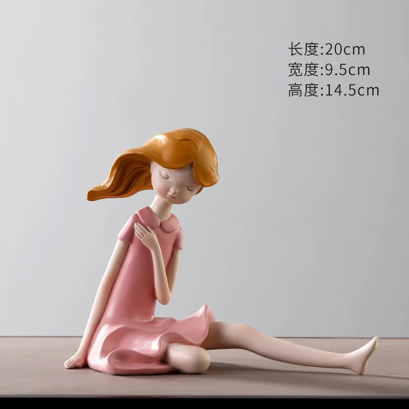 

Modern Girl Resin Statue Nordic Dressing Tables Decoration Exquisit Character Model Room Aesthetics Ornaments Bithday Gift