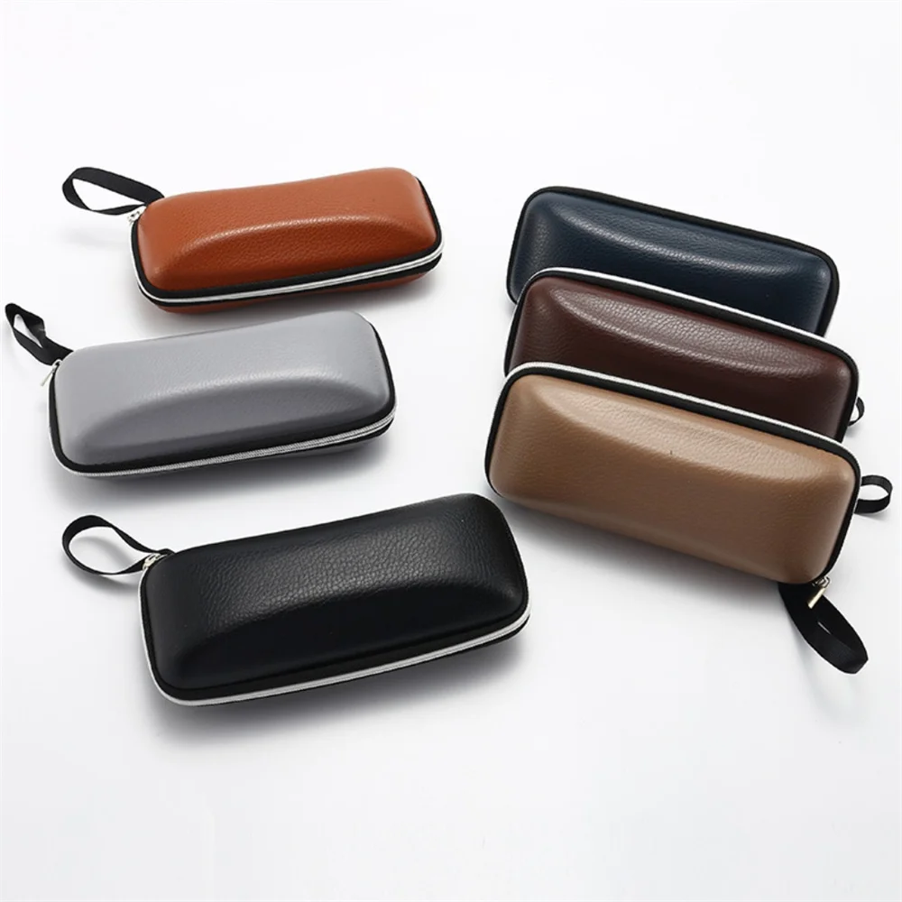 EVA Hard Glasses Case Cover w/ Lanyard Zipper Sunglasses Myopic Reading Eyewear Cases for Men Women Travel Glasses Protector Box