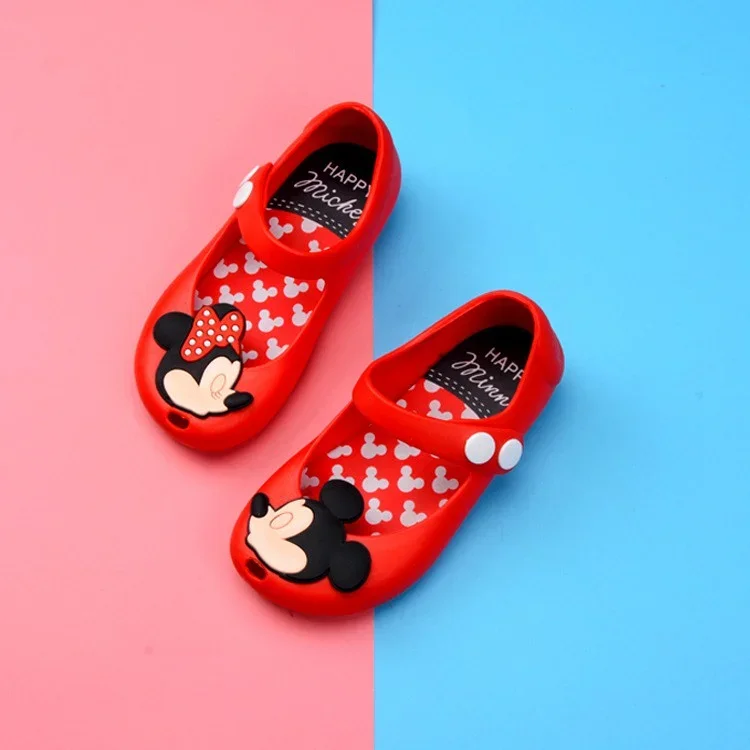 Toddlers Girls Sandals Beach Shoes Water Shoes Kids Half Sandals PVC Anti-skid Mickey Mouse Mini Melissa Jelly Shoes Princess