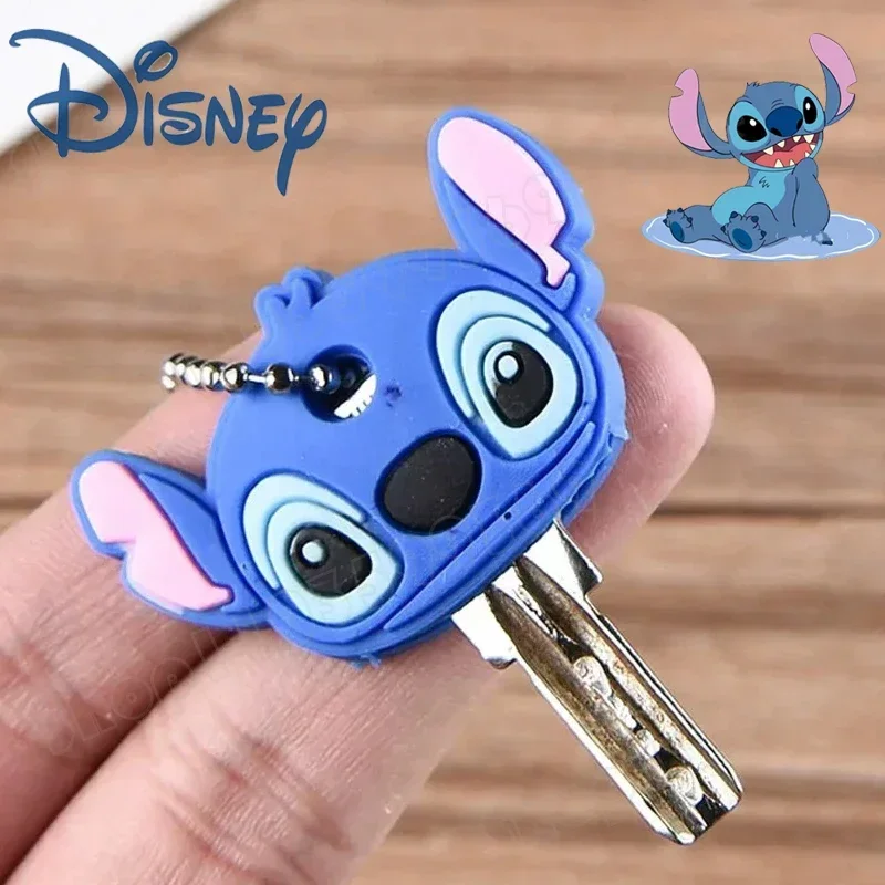 Stitch Key Protective Caps Anime Lilo & Stitch Cartoon Modeling Silicone Key Cover Portable Keychain Holder