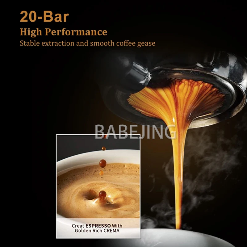 ماكينة إسبريسو منزلية من BABEJING، عصا صقيع بخار الحليب، ماكينة صنع القهوة التجارية الذكية