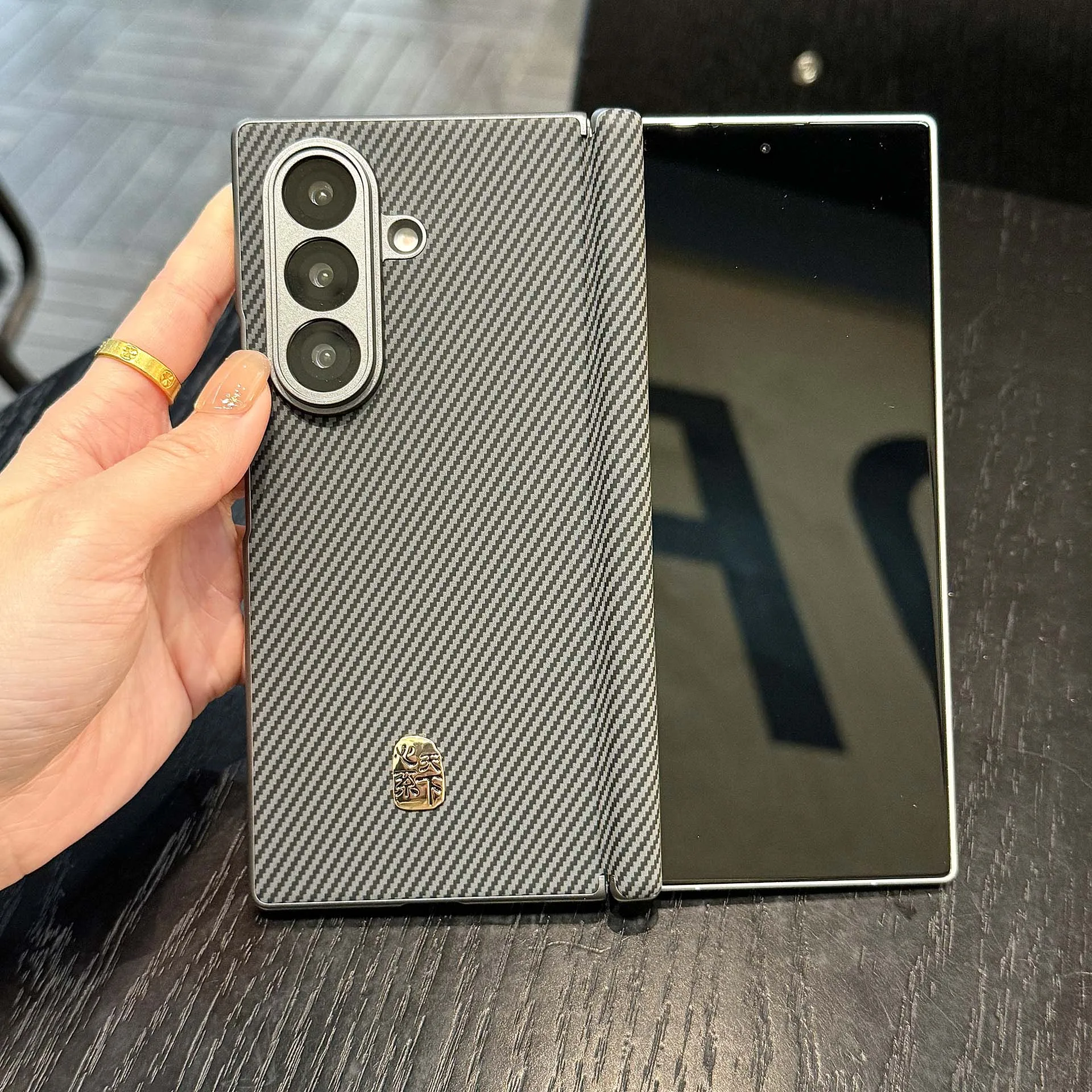 For Samsung Galaxy Z Fold 7 Case Luxury PU Leather carbon fiber Protective Back Cover Case For Samsung Z Fold 7 6 5 4 3 Se Shell