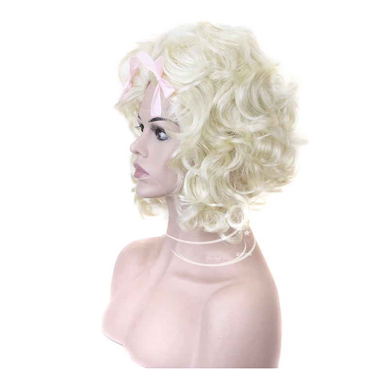 HAIRJOY Synthetic Hair Short Wavy Blonde Big Bouffant Beehive Wigs for Women 70s 80s Costume or Halloween Vintage Cosplay Party view 4