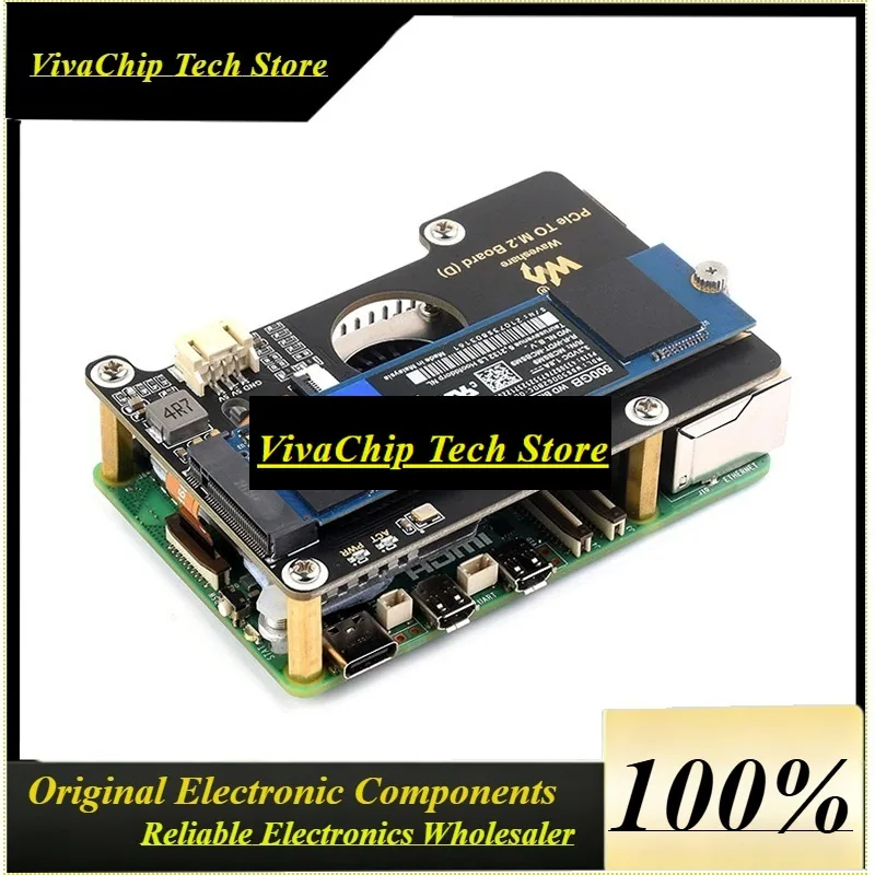 VoFSRaspberry Pi 5 PCIe To M.2 NVME Kit 4G 8G 16GB RAM Active Cooler PD 27W Power Supply Acrylic Case TF Card For RPI 5 Pi5