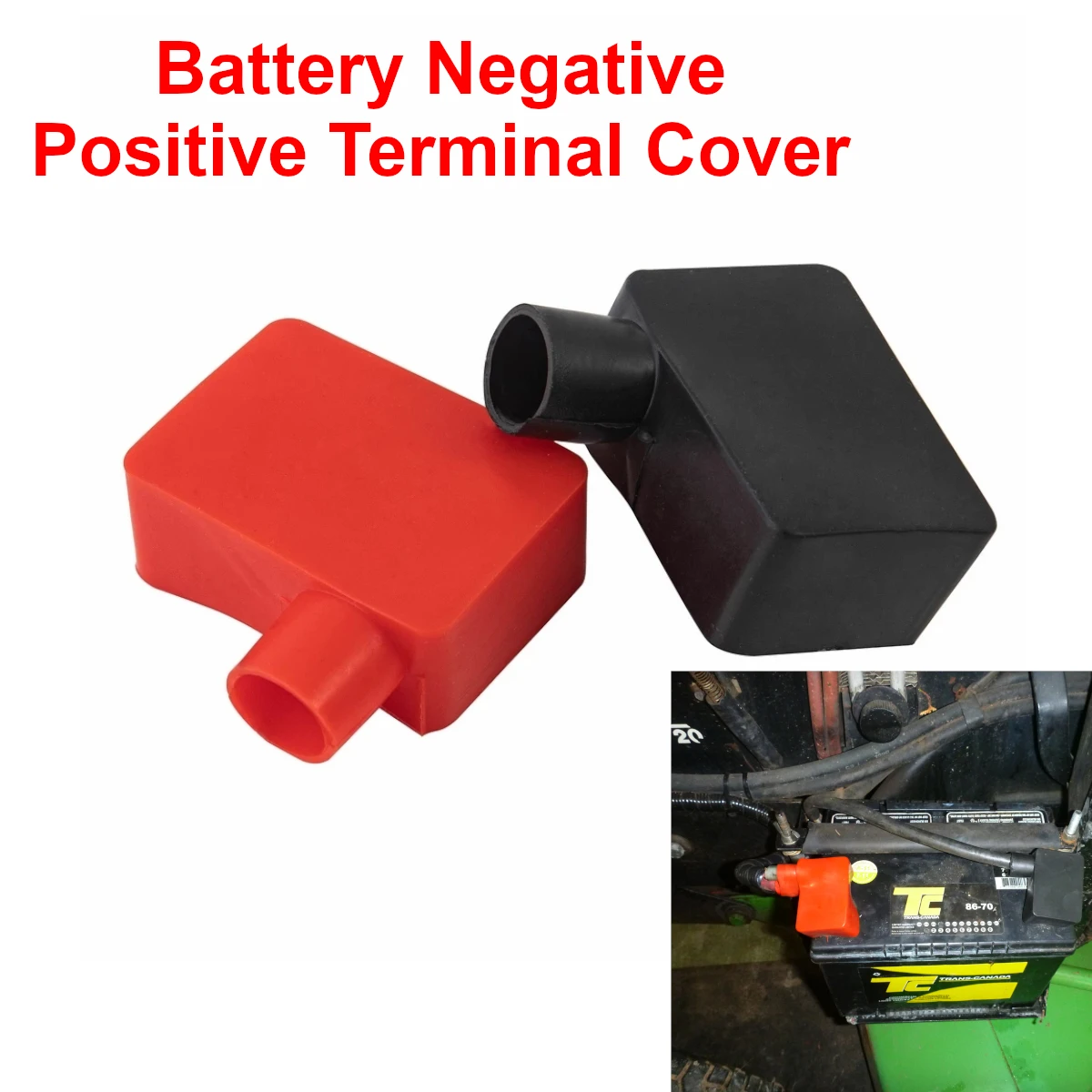Couvercle de Borne Positif Négatif de Batterie de Voiture, Accessoires de Bateau, Protecteur Isolant, Anti-Poussière, Capuchon Universel 24.com