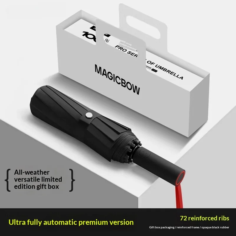 Automatic Reverse Fold Umbrella Step-Close Large Windproof Durable Car-Friendly All-Weather Sun/Rain