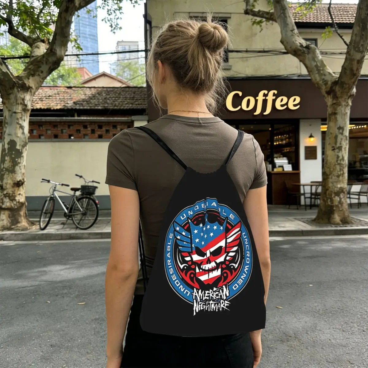 

Cody Rhodes Mes Backpacks Portable Drawstring Bundle Pocket Shoes Bag Book Bags for Travel Students