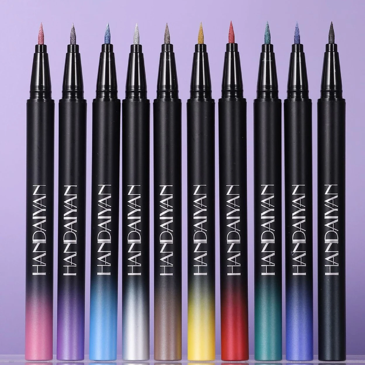 Stylo Eyeliner liquide métallique or violet, haute brillance, mise en évidence des yeux, étanche, séchage rapide, Ultra-fin, nacré, ligne pour les yeux noirs