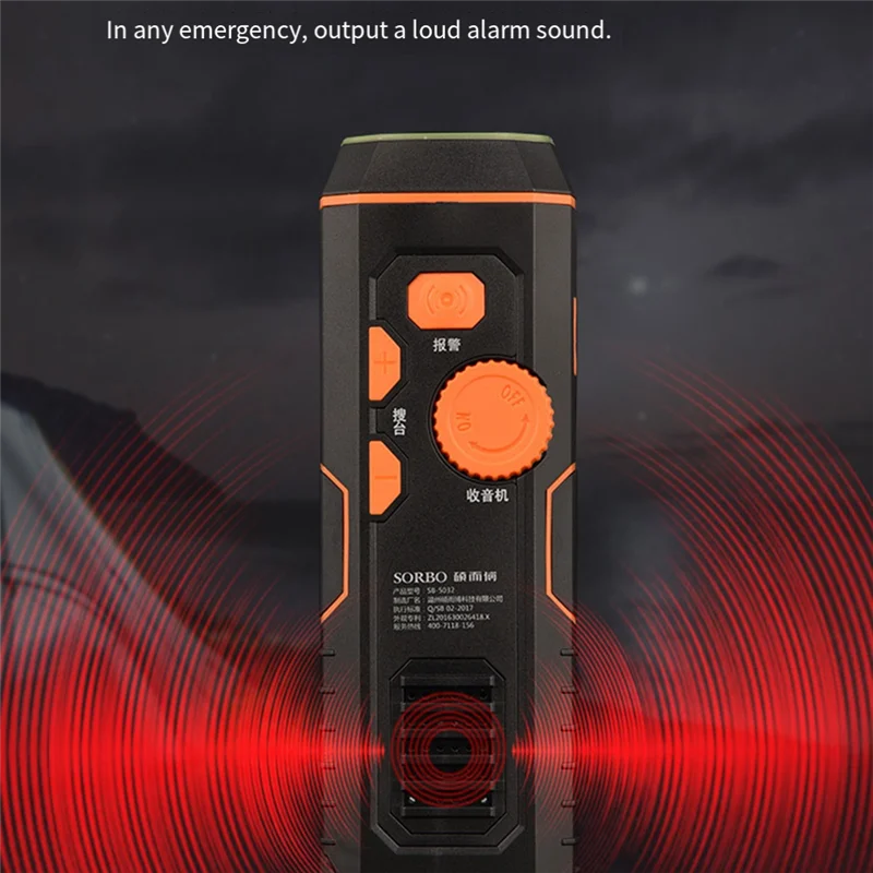Multifunctional Hand Crank Flashlight Dynamo Forhiking Camping Hand Crank Dynamo Powered Emergency LED Flashlight