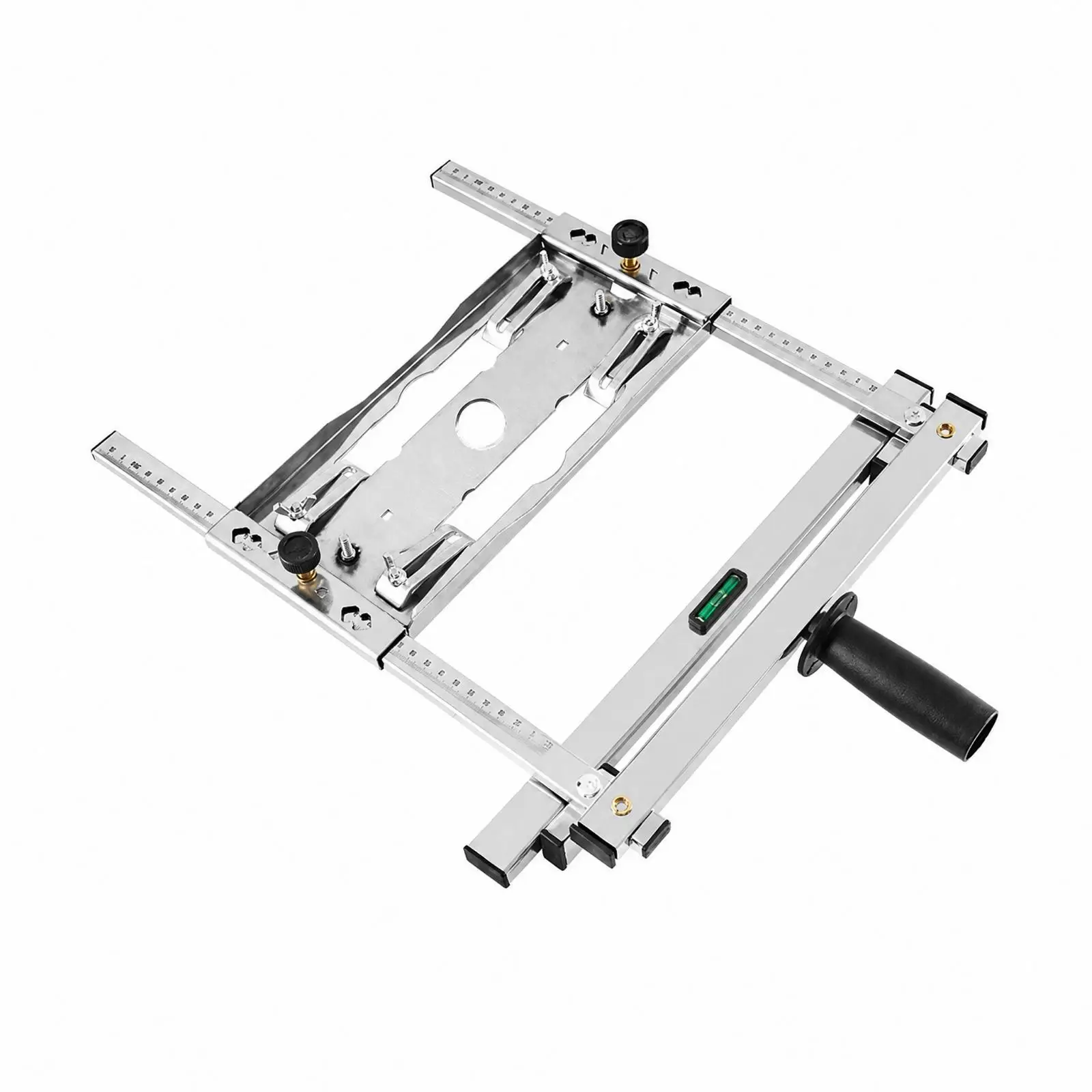 Stainless Steel Cutting Jig for Circular Saw Woodworking Guide with Graduated Scale and Bubble Level