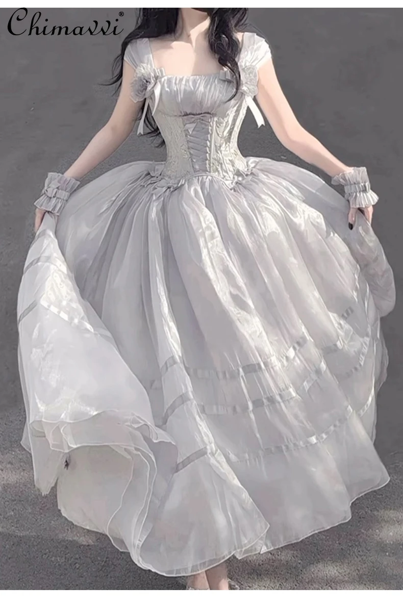 

Lolita Sweet Princess Evening Dress for Women New 2025 Autumn Clothes Cute Girl Elegant Birthday Ceremony Party Dresses