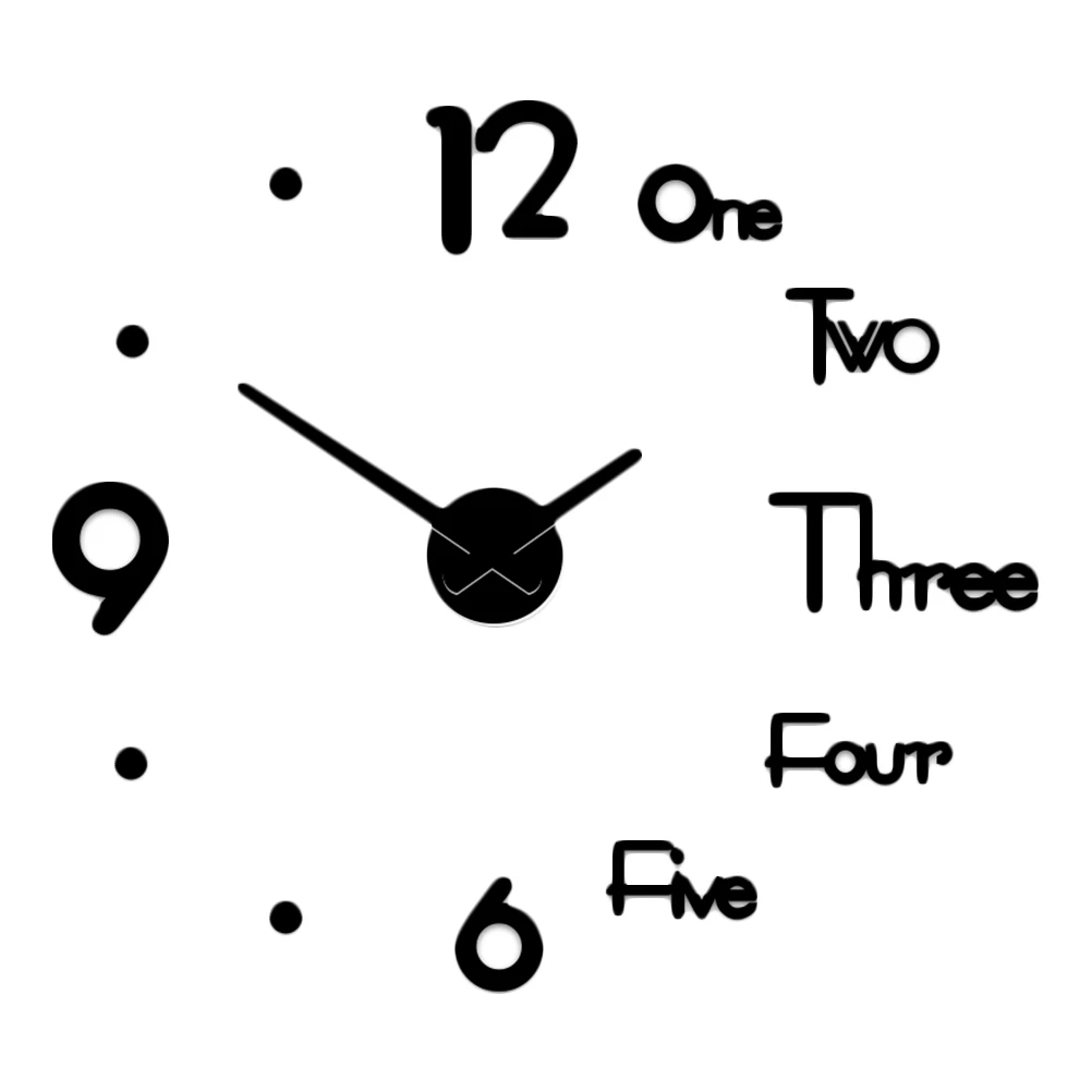 

Simple Wall Clock for Living Room Decor Hanging Home DIY Silent Acrylic Material Easy to Stick Clean Practical Novelty Gift