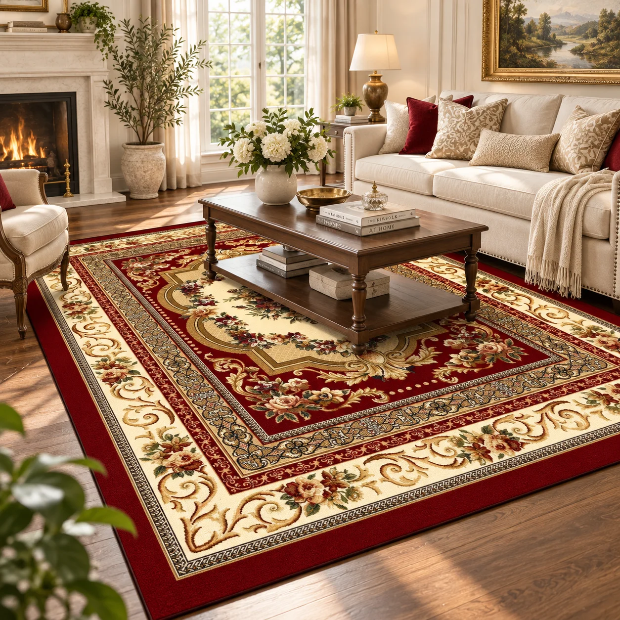 European Style Luxury Area Rug Tech Fabric Diatom Mud Living Room Carpet Decorative Floor Mat Bedroom Sofa Coffee Table Home Decor Elegant Interior Entrance Hallway Study Room Cloakroom Modern Classic House Decoration Indoor Entrance Rug Room Decoration