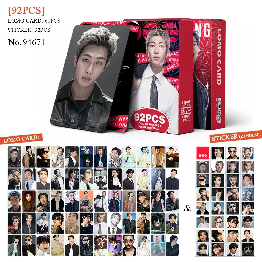 92PCS Mini LOMO Card Photocards Stickers HD Fans Collection Lomo Cards Decorative Stickers Present Gifts