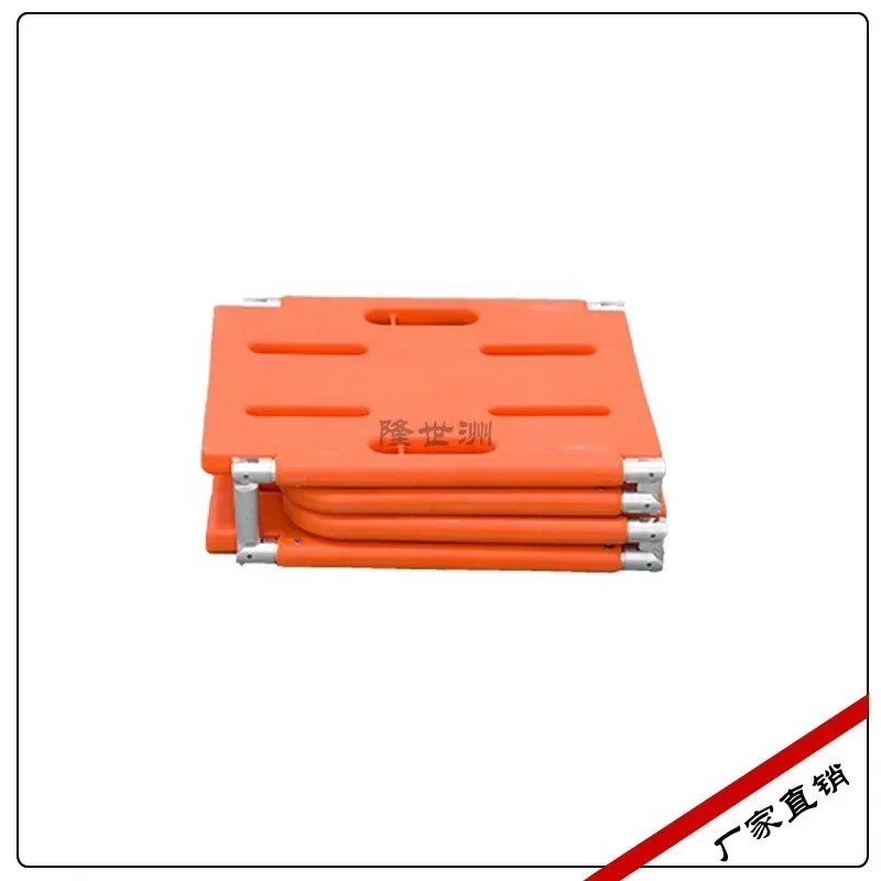 Plastic folding stretcher, four fold stretcher, PE floating stretcher with perforated spinal plate
