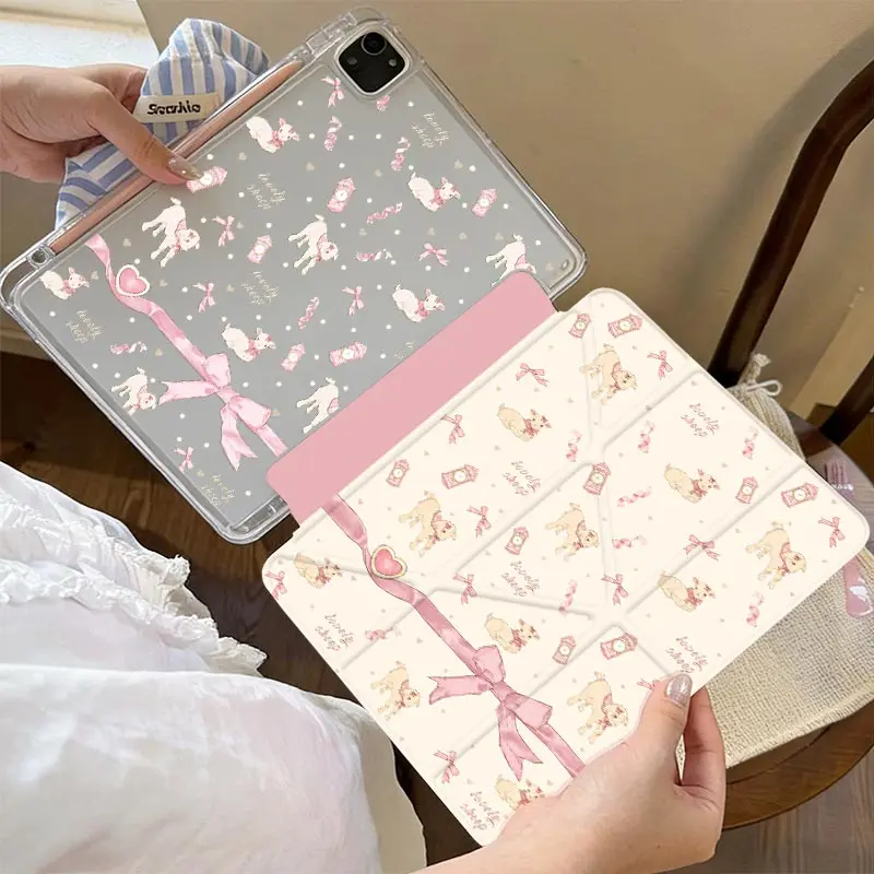 3+Y Fold Clear Acrylic Shell For iPad10.2 7/8/9th 4/5th 10.9 iPad A16 2025 11th Air11/13inch IPad Mini6 8.3 Pro 11 2024