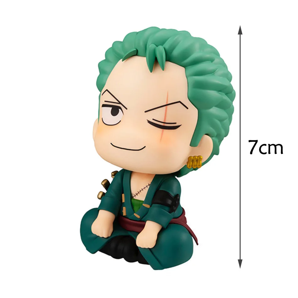 Toys Version Anime One Piece Figure 7cm Luffy Q Roronoa Zoro Action Figural Kawaii Doll Car Decoration PVC Model Kids Gifts