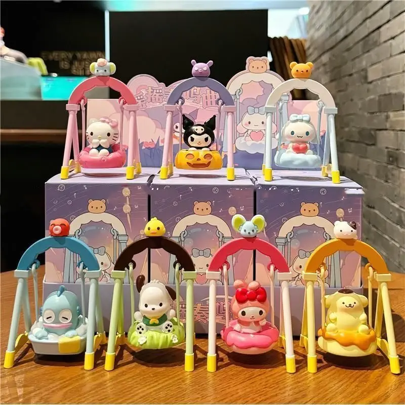 

Kuromi on Swing Plush Doll Cute Desk Ornament Stress Relief Toy