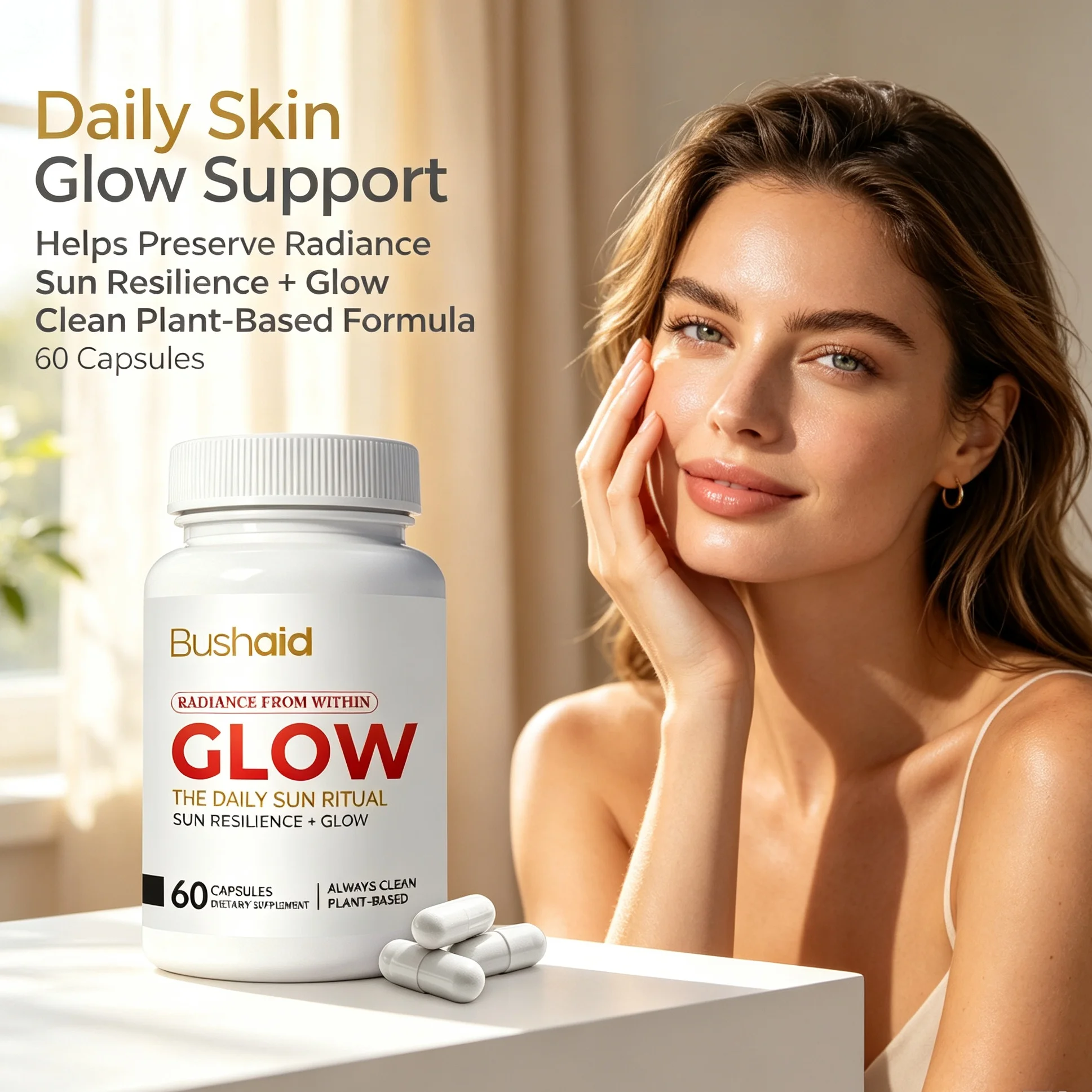 Oral Skin Brightening Capsules Vitamin A & C Complex Supplement Maintain Natural Skin Glow Anti‑Oxidation Beauty Vitamin