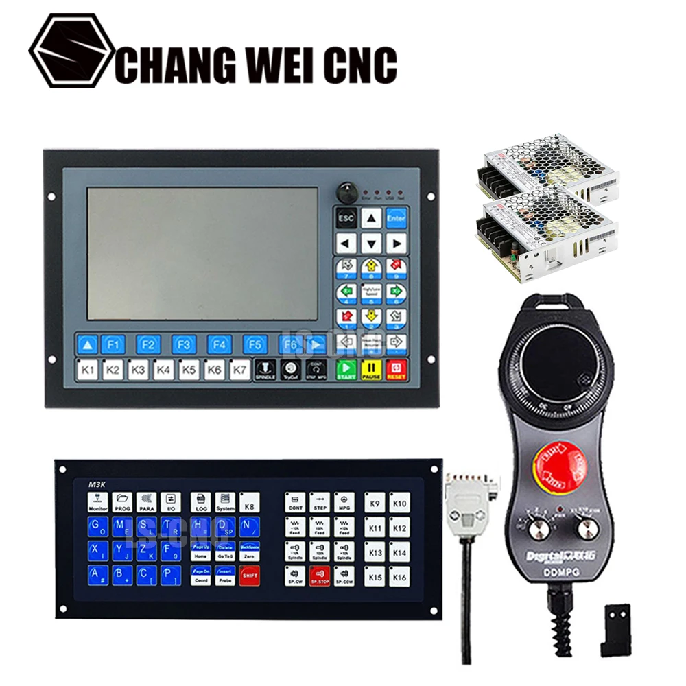 Cnc Ddcs-expert3/4/5 Axis Motion Control System Offline Plc For Router Engraving Machine+atc Extended Keyboard Mpg And 75w24v