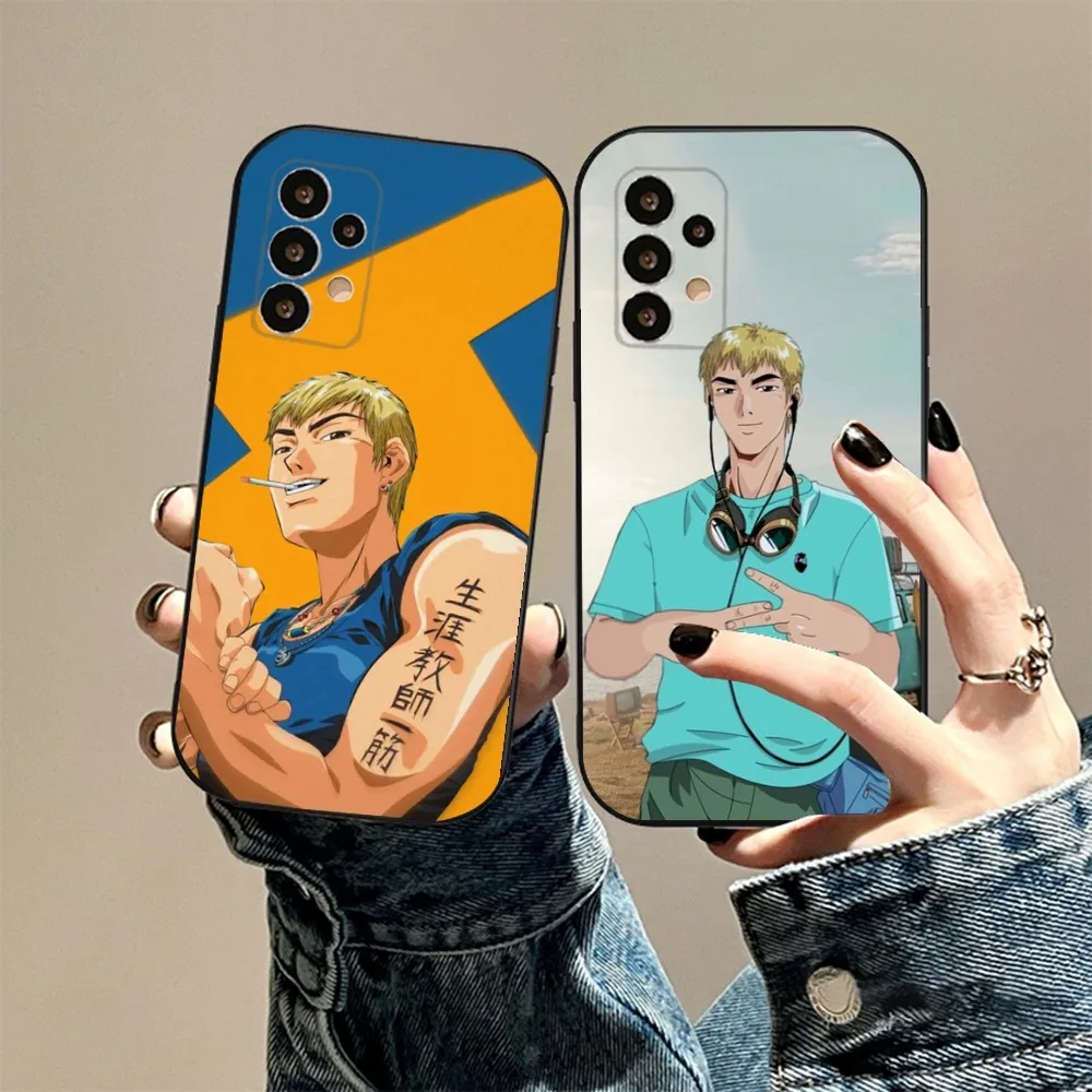 Great Teacher Onizuka GTO Anime Phone Case For Samsung S24,23,23,22,30,21,10,9,Note20 Ultra,Lite,Ultra,5G,Plus,FE,Black Soft Cas