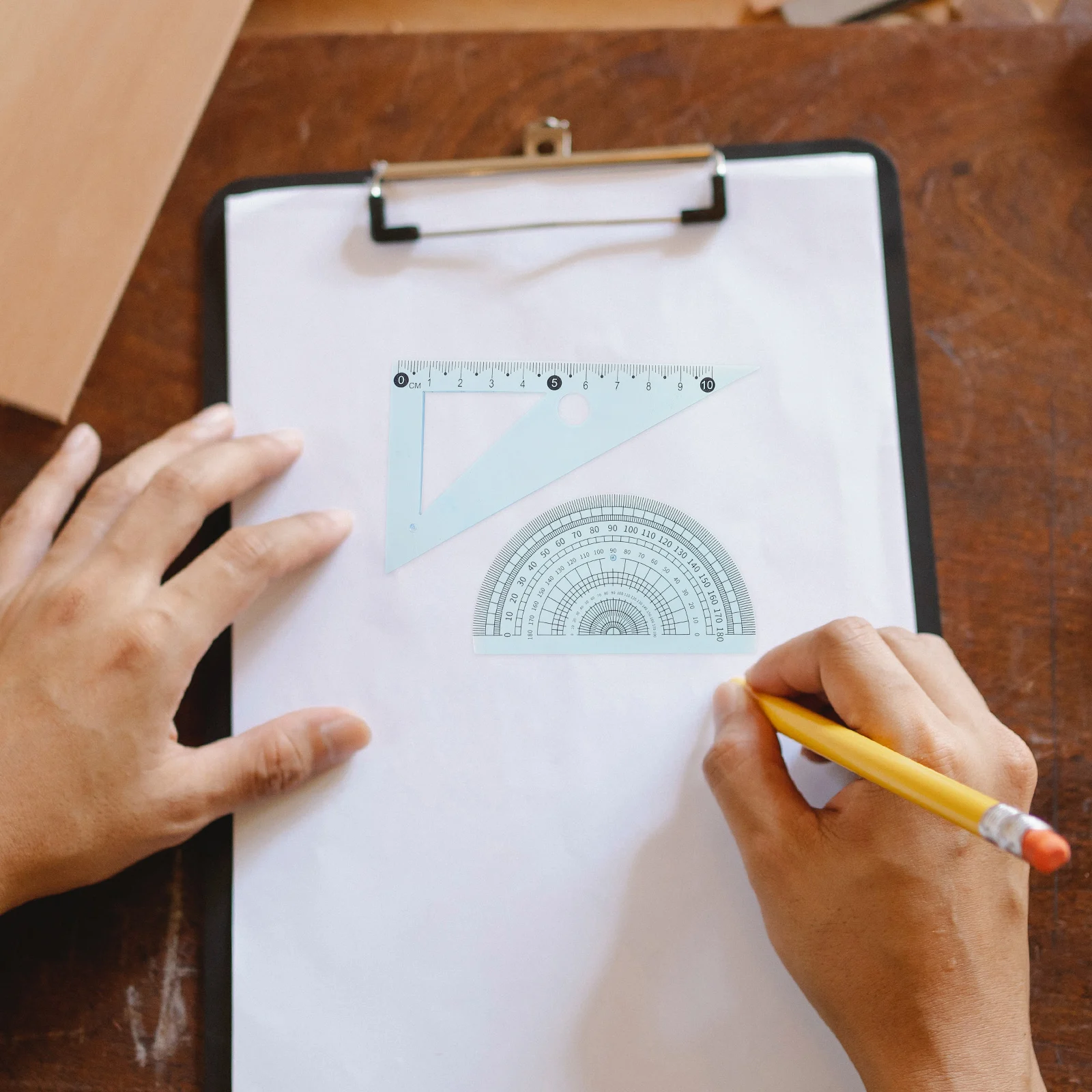 3 juegos de regla matemática, herramienta transportadora geométrica de medición, suministros escolares y de oficina, papelería de dibujo, transportador compacto y preciso para estudiantes