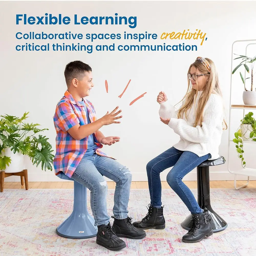 18-Inch Powder Blue ACE Wobble Stool for Active Core Engagement and Flexible Seating