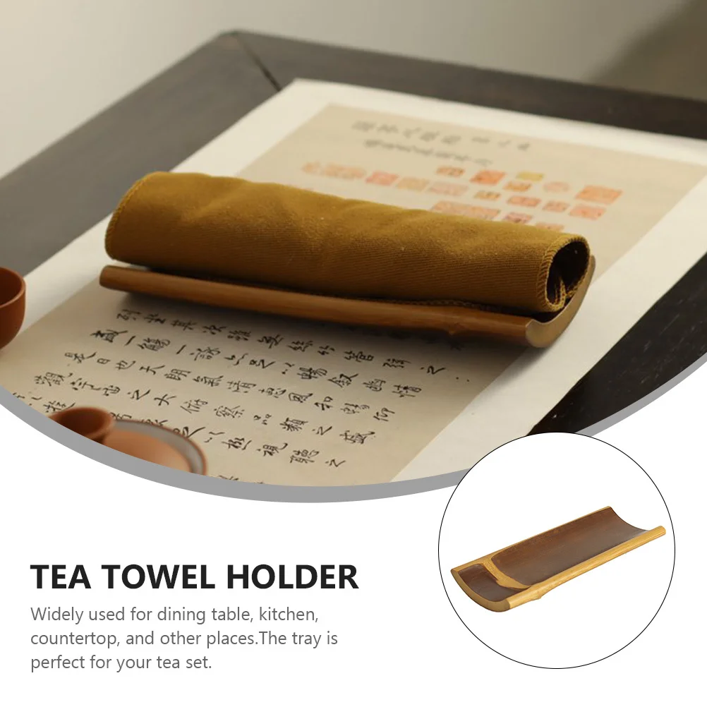 

Bamboo Tray Polished Smooth Surface For Set Tea Plate Towel Holder Kitchen Countertop Tea Accessories Decor