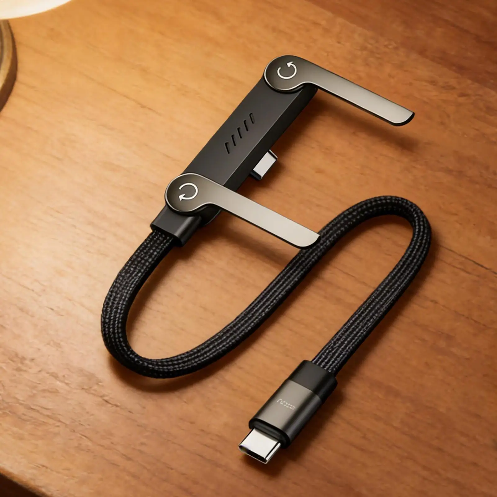Type-C Cable Foldable Mobiles Phone Holder 240W Fast Charging Data Cable Multi-function Phone Charge Bracket Duals PD Cables
