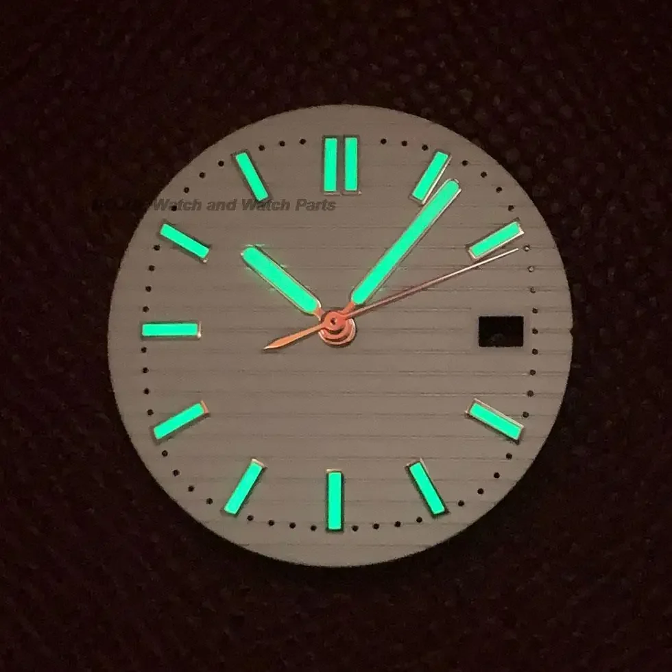 29.8mm relógio dial mãos verde luminoso rosto agulhas ponteiros para nautilus nh35 nh36 movimento relógio peças acessórios sem logotipo